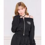 トレーナー スウェット 「セット着用可能」オフショルジップスウェット レディース