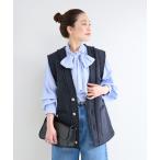 コート アウター ウォッシャブル / 前開きツイードベスト レディース