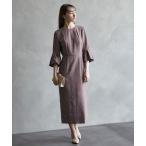 「AIMER」 7分袖ワンピース MEDIUM モカ レディース
