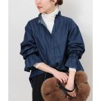 ブラウス シャツ 「追加」ライトデニムスタンドカラーブラウス レディース