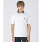 ポロシャツ パーシャルチェックポロシャツ メンズ