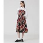 ショッピングミモレ丈 ワンピース クレストブリッジチェックライトクロッシングツイルシャツドレス