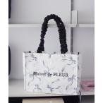 トートバッグ リボン柄ギャザーハンドルスクエアトート レディース