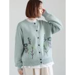 カーディガン 花柄ジャカードカーディガン レディース