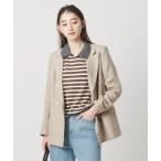 ジャケット テーラードジャケット 6ボタン リネン ブレザー ジャケット レディース