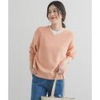 ニット セーター コットン畦Vネックニット レディース