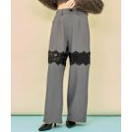 パンツ レース切替 スラックス パン