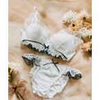 ブラジャー ショーツセット 「ノンワイヤー」レーシーバイカラーノンワイヤーブラセット