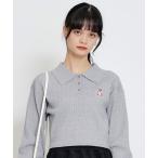 ショッピングハート ニット セーター Azelyハートミニケーブルポロニット レディース