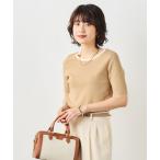 ショッピングラベンダー ニット セーター 「アンサンブル対応」「手洗い可能」マルチファンクション5分袖プルオーバー レディース