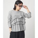tシャツ 「WEB限定」「at ease」フロント フリル プルオーバー カットソー レディース