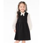ワンピース リボン付き重ね着風長袖ワンピース キッズ 子供服 女の子