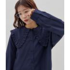 ブラウス シャツ 「umm.」ビッグカラーレースシャツ レディース