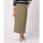 ショッピングミモレ丈 スカート 「洗える/後ろウエストゴム」オックスアイラインスカート
