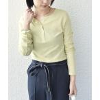 tシャツ SHIPS Colors:「手洗い可能」シアー ドライタッチ ヘンリーネック TEE レディース