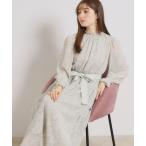 ワンピース 「洗える・着映え」楊柳小花シャーリングワンピース