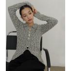 ニット セーター MIXヤーンポロニットカーディガン レディース