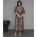「GIRL」 半袖ワンピース M ブラウン レディース