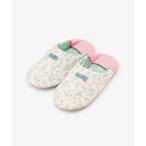 スリッパ フラワーウォッシャブルキルトバブーシュ型ルームシューズ