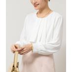 ブラウス シャツ ウォッシャブルファンクショナルジョーゼットプリントタックフレアーブラウス レディース