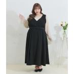 ワンピース 「大きいサイズ」ベルト付きジャンスカ