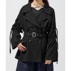 トレンチコート コート スリーブリボンミディトレンチコート レディース