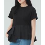 tシャツ 「1枚で主役級」アシンメトリー 異素材 プルオーバー レディース