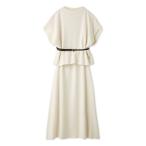 ワンピース ベルト付きケープ風ニットアップ