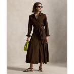 シャツワンピース セルフタイ ツイル シャツドレス