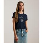 tシャツ エンブロイダリークレスト ジャージー Tシャツ レディース