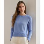 ニット セーター コットンブレンド クルーネック セーター レディース