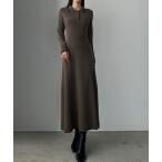 「Louere」 ニットワンピース MEDIUM チャコール レディース