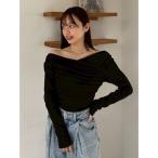tシャツ ギャザーオフショルカットソー レディース