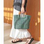 かごバッグ カゴバッグ ウッドハンドルトートバッグ