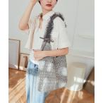 かごバッグ カゴバッグ ペーパー×チュールフリルワンショルダーバッグ