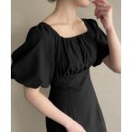 「junoah」 半袖ワンピース MEDIUM ブラック レディース