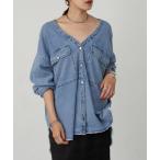 ショッピングダンガリー 「SHENERY」 長袖ブラウス 36 ブルー レディース