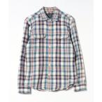 ショッピングアメリカンイーグル 「American Eagle」 チェック柄長袖ネルシャツ S ブルー メンズ