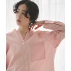 ブラウス シャツ 「刻みネックですっきり見え」Wポケット金ボタンシャツ レディース