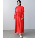 ワンピース ギャザーニットワンピース