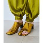 サンダル TOE LOOP SQUARE METALLIC MULE レディース