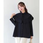 ブラウス シャツ ダブルスカラップケープトップス レディース