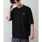  рубашка-поло короткий рукав [U.S. POLO ASSN./ You e spo нижний sn] контакт охлаждающий one отметка Logo вышивка короткий рукав вязаный рубашка-поло мужской женский 