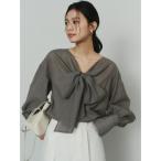 ショッピングリボン ブラウス シャツ フロントリボンブラウス レディース