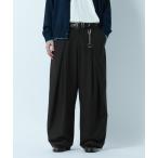  слаксы CURVE SEAM/Design Tuck 3D Wide Easy Pants/ дизайн tuck широкий легкий брюки мужской 