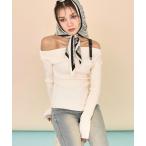 ニット セーター ベルトバックル付�