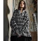 シャツ 「ERAR」ハイダメージクラッシュ加工オーバーサイズチェックシャツ メンズ レディース