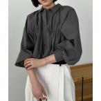 ブラウス シャツ バルーンクロップシャツ レディース