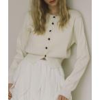 カーディガン シェルプレートクロスボタンニットカーディガン レディース