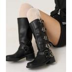 ショッピングブーツ ブーツ ベルテッドロングブーツ レディース